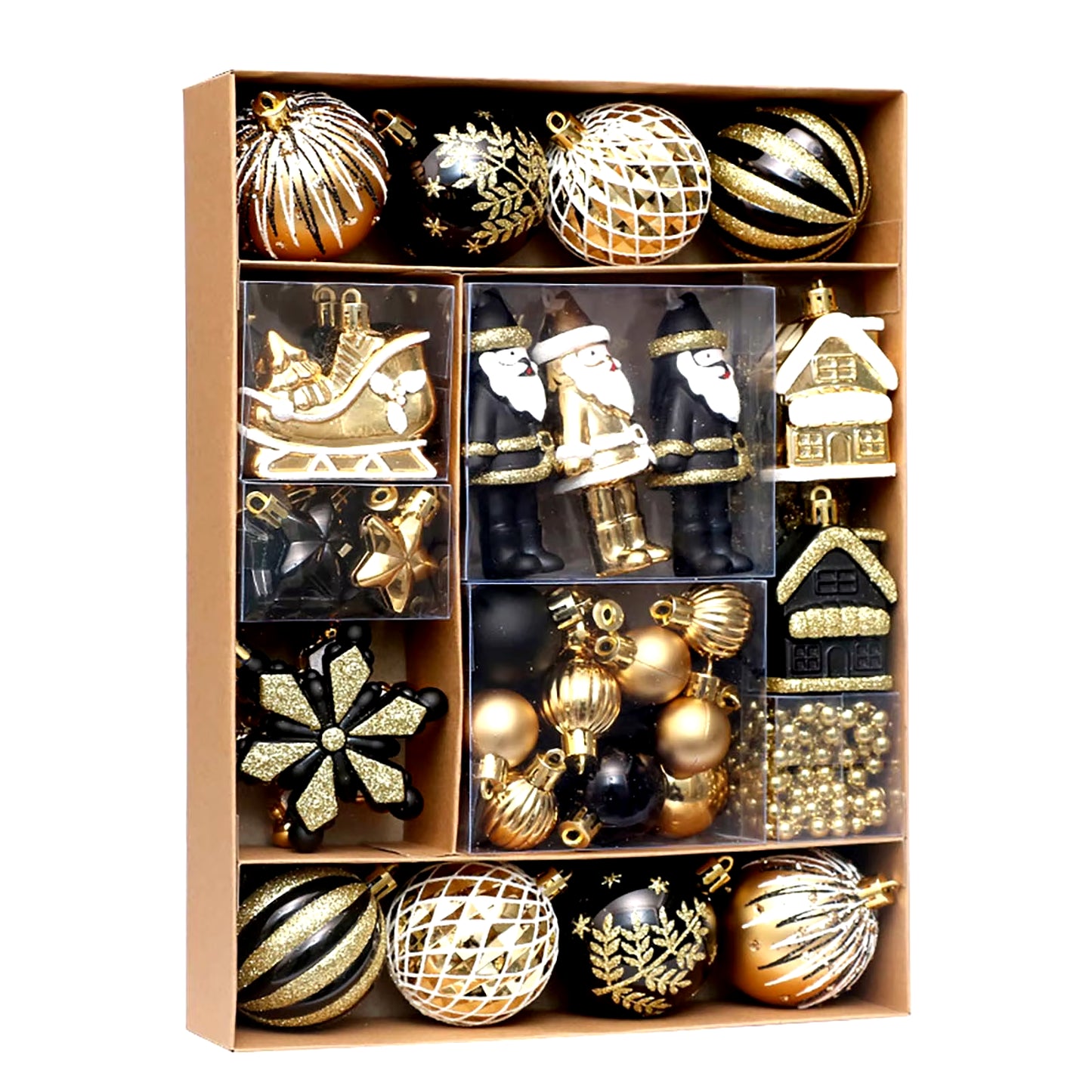 50Pcs/Set Christmas Ornaments for Xmas Tree Small Baubles Plastic Shatterproof Party Decorations for Christmas Tree Новый Год