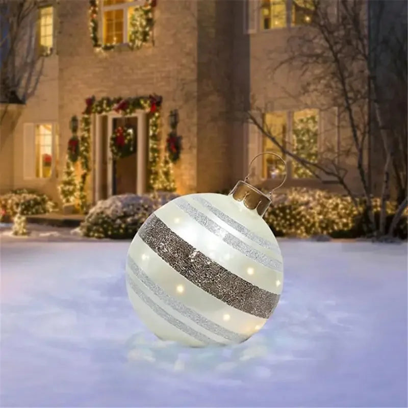 Outdoor Christmas Inflatable Decorated Ball 60Cm PVC Giant Big Large Balls Xmas Tree Decorations Toy Ball without Light Ornament