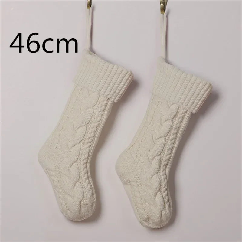 18"/46CM Large Capacity Christmas Gift Bag Decorative Socks Christmas Stocking Hanging Xmas Tree Ornaments Christmas Decorations