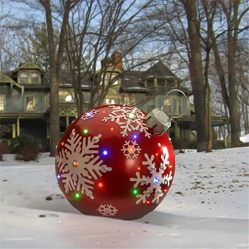 Outdoor Christmas Inflatable Decorated Ball 60Cm PVC Giant Big Large Balls Xmas Tree Decorations Toy Ball without Light Ornament