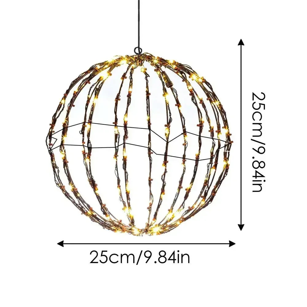 Sphere Lighted Display Christmas Decoration Glow Ball LED Lighting Frame Large Ball Lights Fairy Lights for Porch Patio Decor