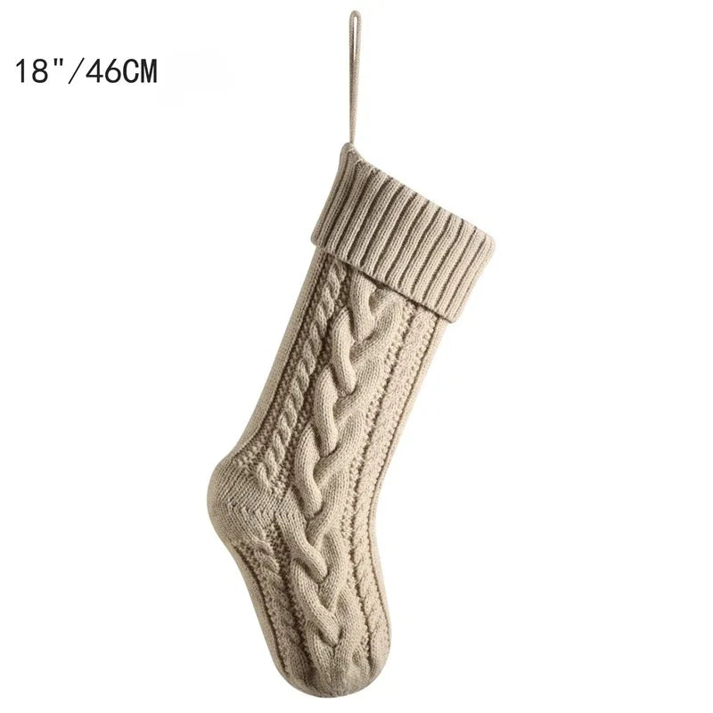 18"/46CM Large Capacity Christmas Gift Bag Decorative Socks Christmas Stocking Hanging Xmas Tree Ornaments Christmas Decorations