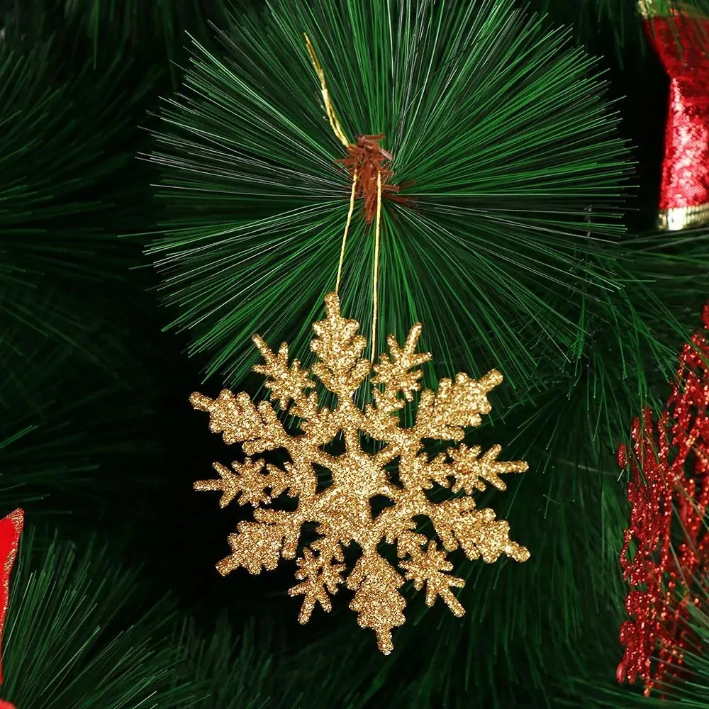 6/12Pcs Christmas Fake Snowflakes Xmas Tree Hanging Ornament Simulation Snowflakes Winter Party Christmas New Year Decoration