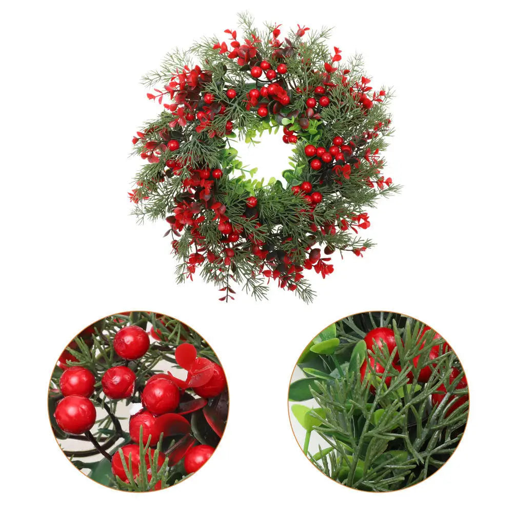 Winter Berry Wreath Christmas Tree Wreath Christmas Decoration Large Eucalyptus Garland Simulation Leaf Door Hanging Window Prop