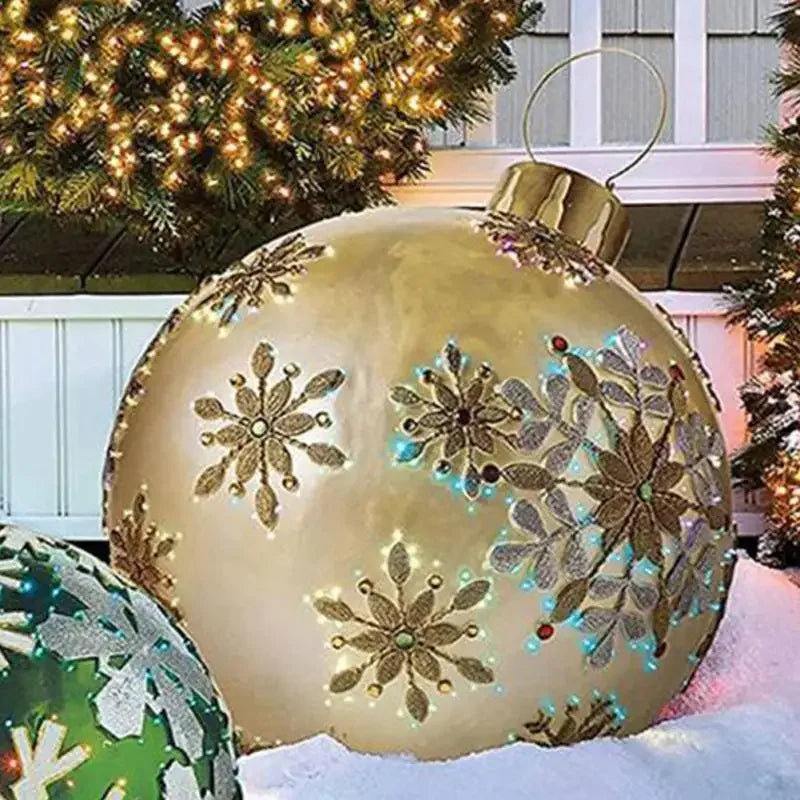 Outdoor Christmas Inflatable Decorated Ball 60Cm PVC Giant Big Large Balls Xmas Tree Decorations Toy Ball without Light Ornament