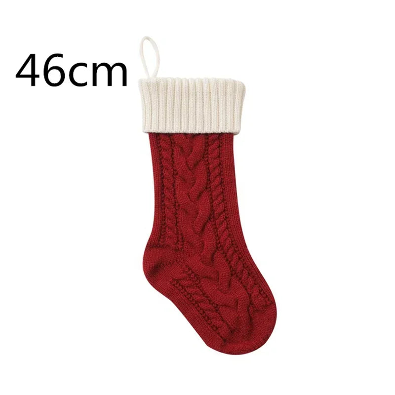 18"/46CM Large Capacity Christmas Gift Bag Decorative Socks Christmas Stocking Hanging Xmas Tree Ornaments Christmas Decorations