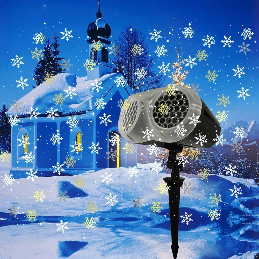 Christmas Snowfall Projector Light Owl Shape Outdoor Highlight Landscape Dynamic LED Snowflake Projection Lamp for New Year 2024