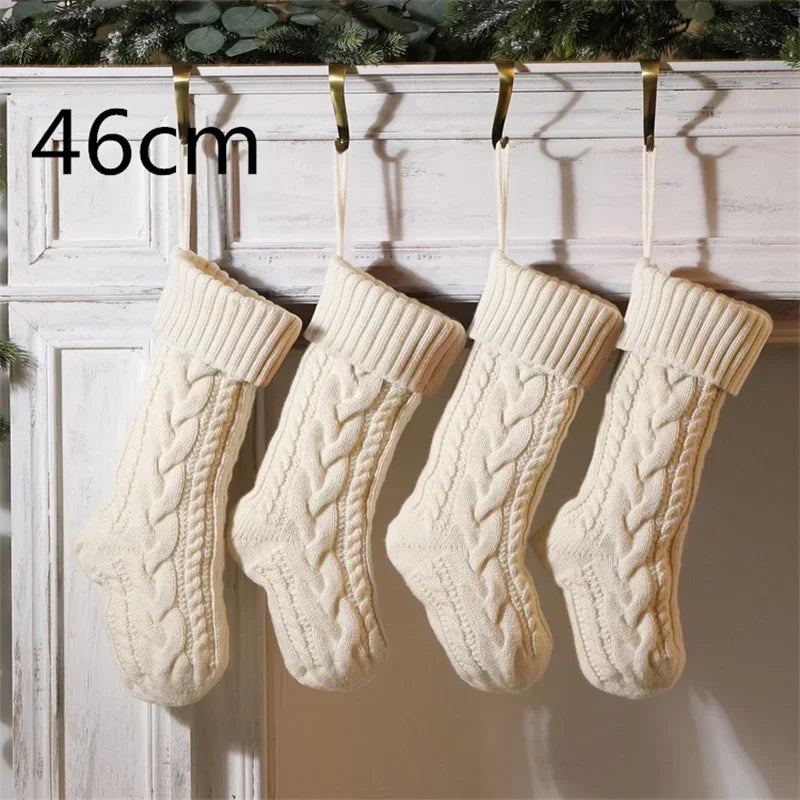 18"/46CM Large Capacity Christmas Gift Bag Decorative Socks Christmas Stocking Hanging Xmas Tree Ornaments Christmas Decorations