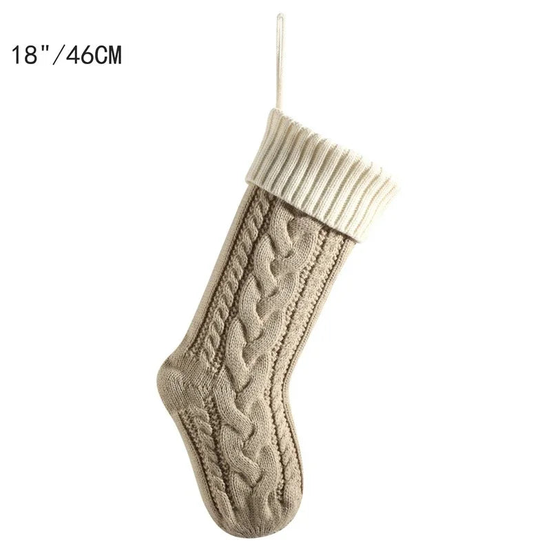 18"/46CM Large Capacity Christmas Gift Bag Decorative Socks Christmas Stocking Hanging Xmas Tree Ornaments Christmas Decorations