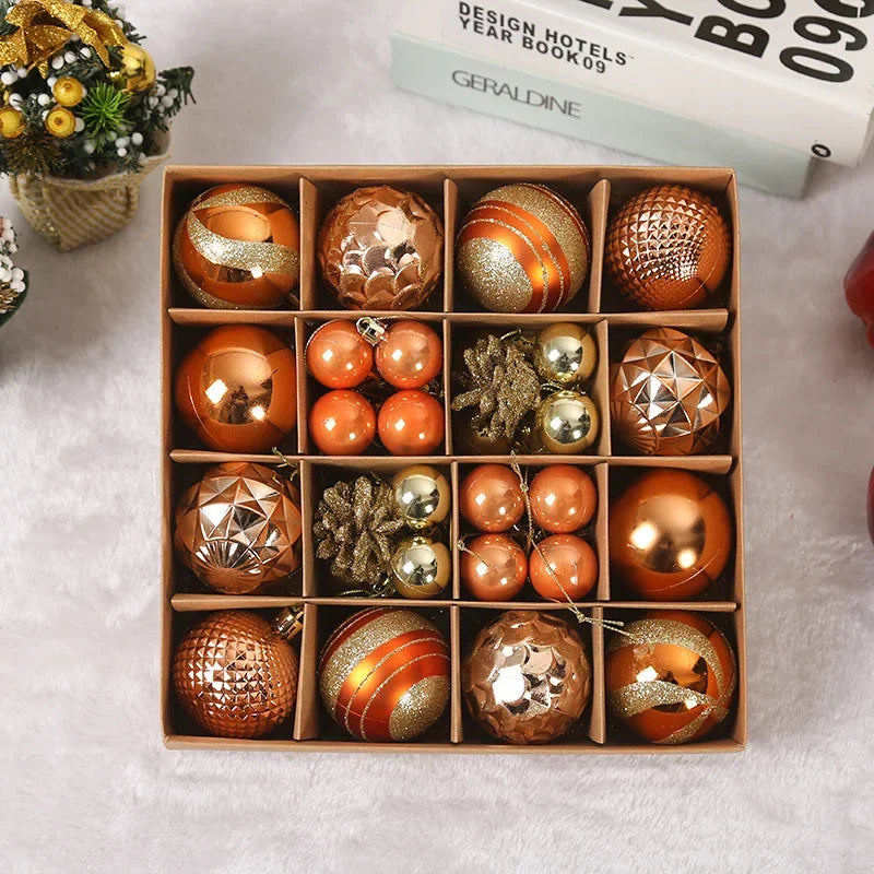 42Pcs Christmas Ball Ornaments Shatterproof Clear Plastic Decorative Balls Set for Xmas Tree Holiday Decor Hooks Included