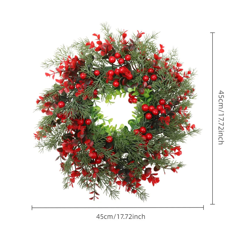 Winter Berry Wreath Christmas Tree Wreath Christmas Decoration Large Eucalyptus Garland Simulation Leaf Door Hanging Window Prop