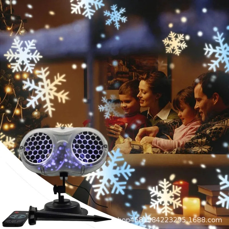 Christmas Snowfall Projector Light Owl Shape Outdoor Highlight Landscape Dynamic LED Snowflake Projection Lamp for New Year 2024