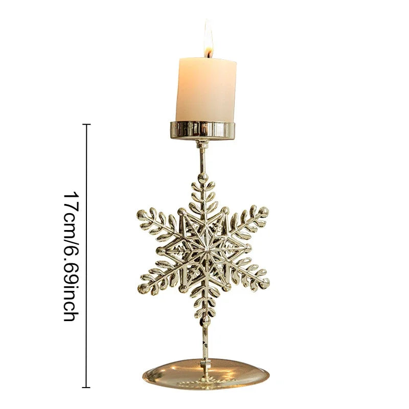 Christmas Votive Candle Holder Metal Tealight Holder Xmas Tree Elk Snowflake Patterns for Winter Xmas Table Centerpiece Decor