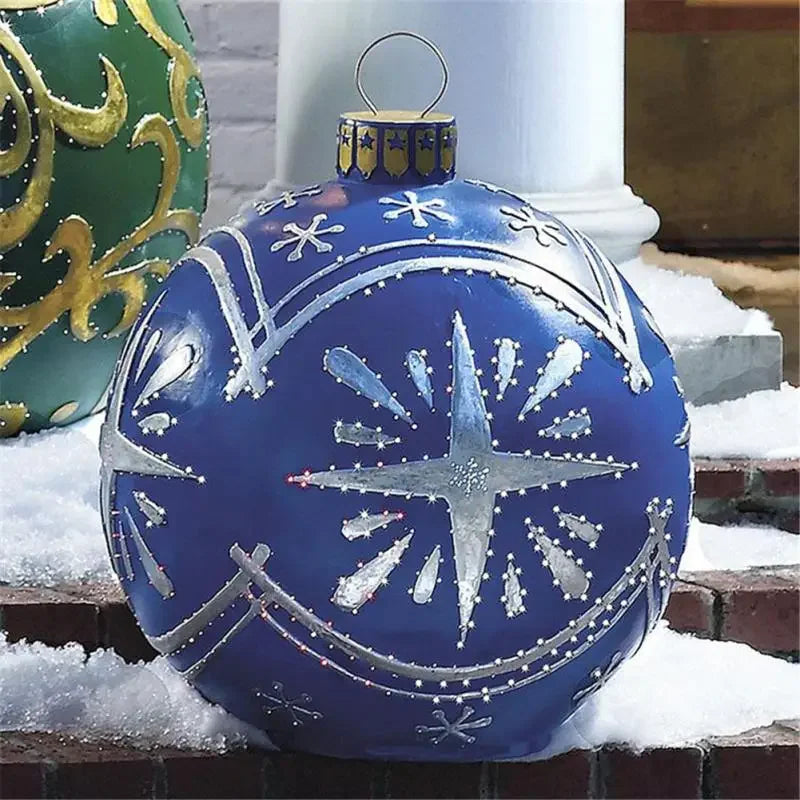 Outdoor Christmas Inflatable Decorated Ball 60Cm PVC Giant Big Large Balls Xmas Tree Decorations Toy Ball without Light Ornament