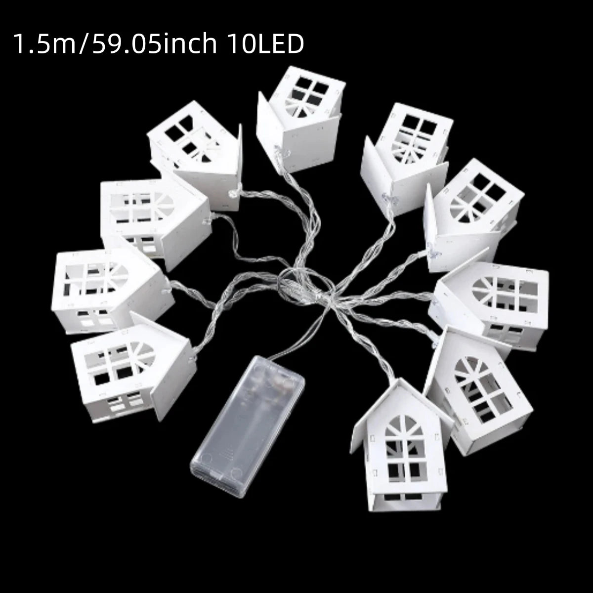 1PC 1.5M10LED Wood Tiny House Battery Operated String Light Garland Fairy Lights Atmosphere Hanging Decorative Lamp Suitable