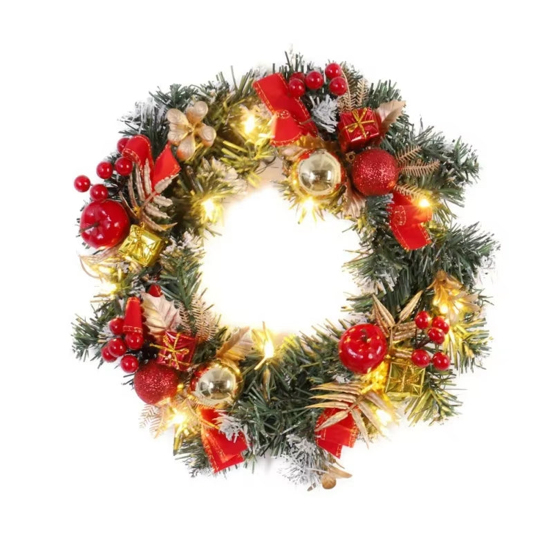 Christmas Wreath for Front Door Gold Window Wall Door Christmas Decorations 2024 Garland Ornament New Year Navidad 2025