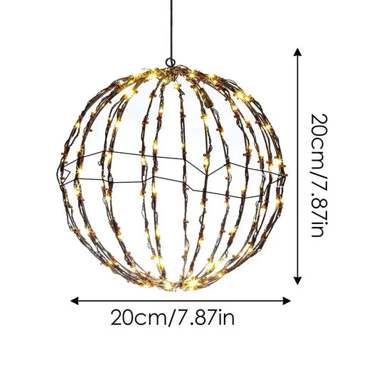 Sphere Lighted Display Christmas Decoration Glow Ball LED Lighting Frame Large Ball Lights Fairy Lights for Porch Patio Decor